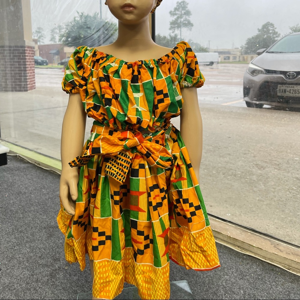 African Ankara Kente child/kids clothing 3 Pcs set